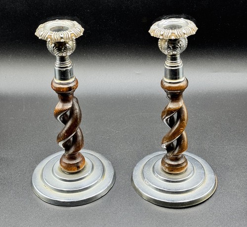 Coppia candelabri vintage orzo