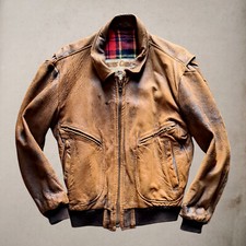 Giubbotto pelle Chevignon colore marrone cuoio vintage anni 90 taglia M