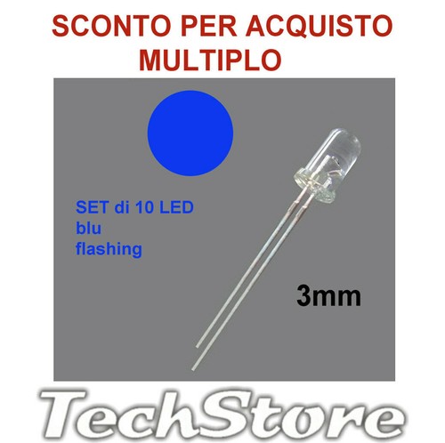 Set led blu 3mm - 10,