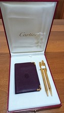 Set da scrittura vintage CARTIER - taccuino, penna a sfera e portamine