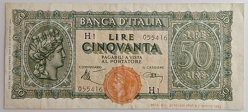 Lire 1944 italia turrita - 50,