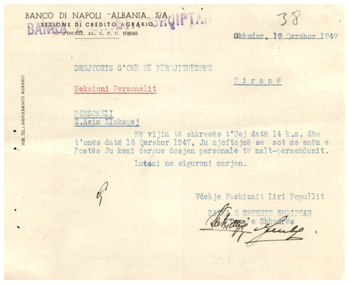 Raro documento banca napoli - banca,
