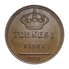 REGNO DELLE DUE SICILIE - Ferdinando II di Borbone 10 Tornesi 1831 eccezionale