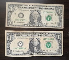 Banconote da 1 dollaro USA anno 1993 e 1995