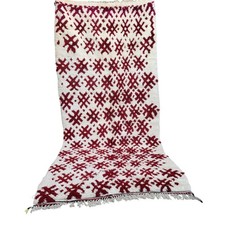 Tappeto vibrante fatto a mano in lana marocchina diamanti rossi tappeto...