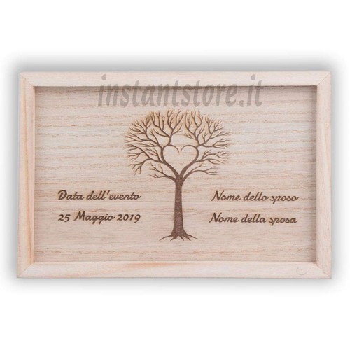Scatola portafoto legno con - in,