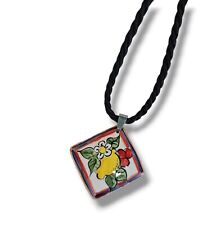 collana con ciondolo in ceramica, collana ciondolo grande, limone in ceramica