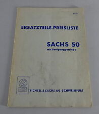 Catalogo ricambi / listino ricambi / listino prezzi Sachs 50 con cambio a tre marce