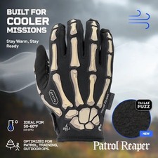 TACLAB Patrol Reaper Warm Tactical Skeleton Shooting Gloves Upgraded Design