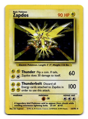 Zapdos holo raro set - holo,
