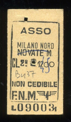 Biglietto treno ferrovia - ferrovia, nord
