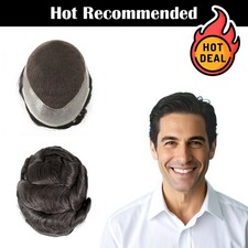 Parrucca nera toupee uomo - nera,