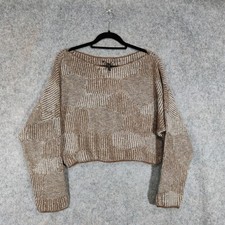 Maglione Sarah Pacini taglia unica marrone lana alpaca maglia grossa boxy Lagenlook Italia