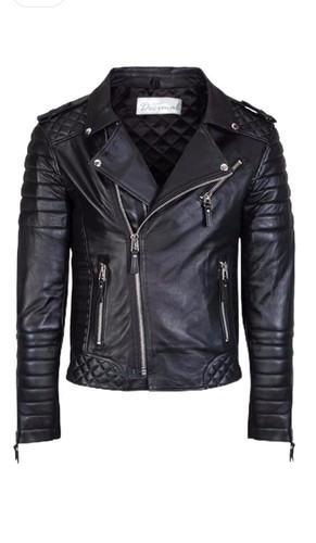 Giacca uomo nera vera pelle - nera,