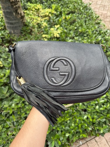 Gucci black pebbled - pebbled, shoulder
