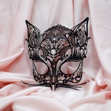 Maschera Veneziana Originale, Metallo e Pietre Preziose Swarovski Made in Italy