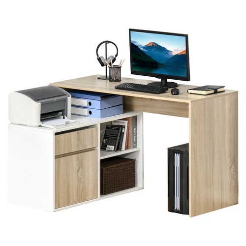 Homcom scrivania angolo in - angolo,