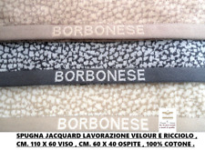 SET SPUGNE BORBONESE COMPLETO 6 PEZZI , 3 ASCIUGAMANI VISO + 3 OSPITI IN SCATOLA