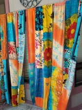 2 pezzi tenda patchwork sari