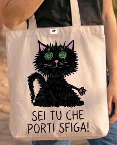 Tote bag gatto nero - gatto, anti