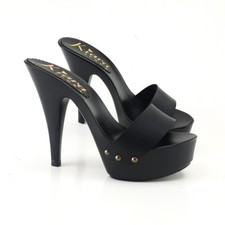 Zoccoli NERO OPACO Made in Italy 35 al 42-Tacco 13 - K9502 NERO