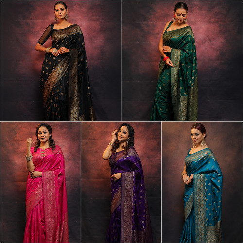 Pura seta designer - seta, saree