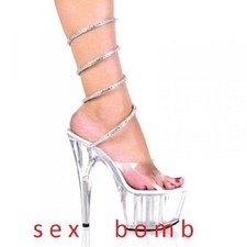 SEXY sandali ARGENTO strass INTRECCIATI plateau tacco 18 n. 37 fashion GLAMOUR !