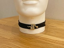 GIROCOLLO VINTAGE ANNI ’70-’80 in velluto nero con fermaglio SERPENTE in ottone