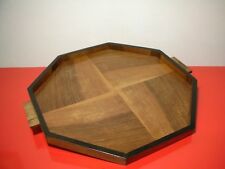 FADA ASIAGO Antico Vassoio Hotel Ottagonale Legno 1930 ART DECO Vintage Bar Tray
