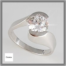 Anello solitario in argento