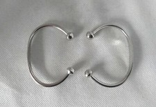 COPPIA BRACCIALI ETNICI ARGENTO 925 STERLING SILVER 2 TUAREG TRIBAL CUFF BANGLES