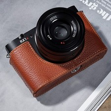 Custodia fotocamera vera pelle