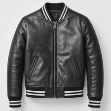 Giacca Varsity in pelle da