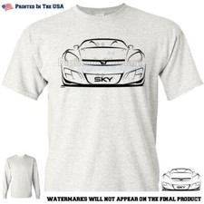 T-shirt auto personalizzata Saturn Sky Front View Silhouette contorno nero DigiRods 