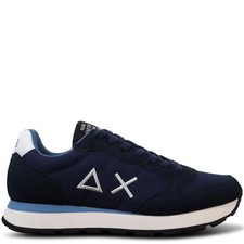 SUN68 - Sneakers blu con riporti bianchi per uomo