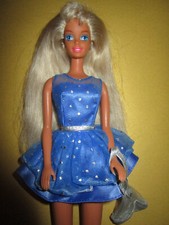 B1803) ANTICA BIONDA VINTAGE BARBIE MATTEL ABITO ORIGINALE ETICHETTA+ORECCHINI+SCARPE