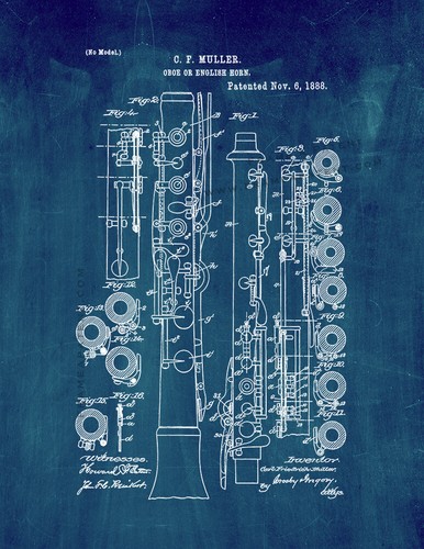 Stampa brevetto oboe