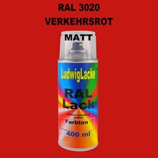 Ral Bomboletta Spray Opaco 3020 Rosso Traffico 400ml per Metallo Legno Vetro