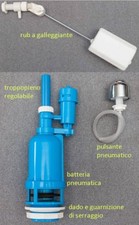 BATTERIA SCARICO CASSETTA MONOBLOCCO CON VITI, PULSANTE E VALVOLA GALLEGGIANTE