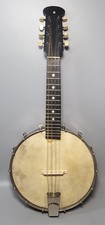 Strumento vintage Banjolin Banjo mandolino 8 corde tipo Vega Fairbanks in custodia