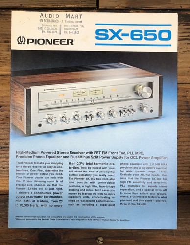 Pioneer 650 ricevitore 3pg - sx-650,