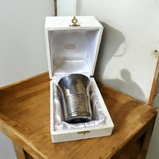 Antico Bicchiere Calice Argentato Placcato Nascita Anni 40