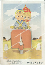 cm445 cartolina predazzo valigetta bambini  vespa provincia di trento trentino