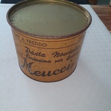 VECCHIA SCATOLA LATTA PASTA NOCCIOLA MEUCCI MILANO GELATO CORONA RARA
