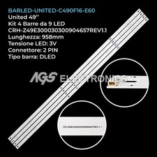 KIT 4 BARRE STRIP 9 LED TV