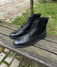 Stivaletti eleganti Fratelli Rossetti da uomo in pelle con punta a cappuccio scamosciati neri US 11,5 