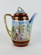 Antica Caffettiera Teiera Porcellana KPM Decorazione Impero Romano inizio XX Sec