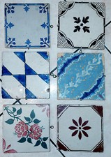 ANTICHE PIASTRELLE IN CERAMICA(MAIOLICHE) DIPINTE A MANO 20X20CM