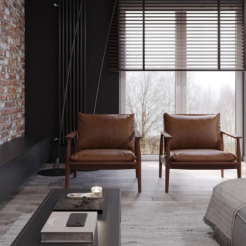 Poltrona marrone vera pelle - poltrona,