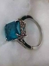 Anello Argento Con Smeraldo e Brillantini